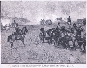 Træfning om Bulganak: Maudes batteri kommer i aktion af Walter Paget